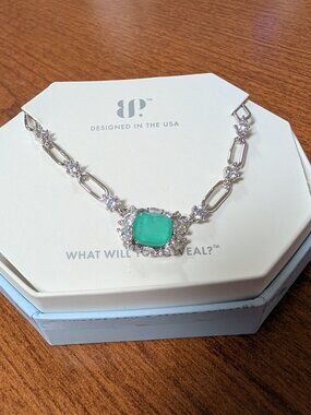 Bomb Party OG Mint Green Necklace on Rhodium